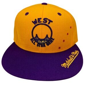 Mitchell & Ness NBA All Star Game West Fitted Hat 7 1/8 Yellow Purple Reebok